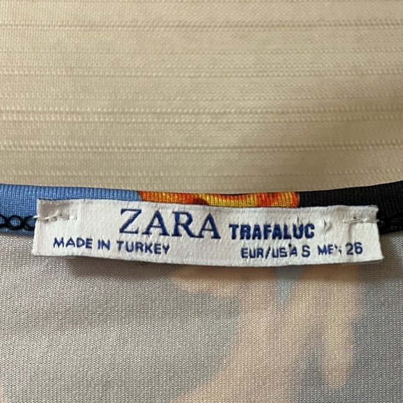 Zara Colourful One Piece Long sleeve Vibrant Size Small Yellow Orange Blue - Picture 5 of 7